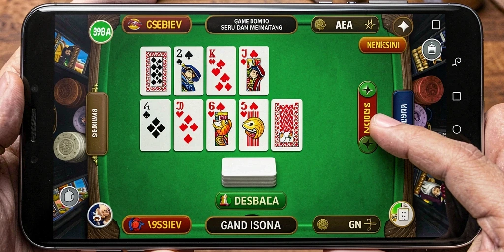 Screenshot gameplay mendebarkan dari game Domino 898A.