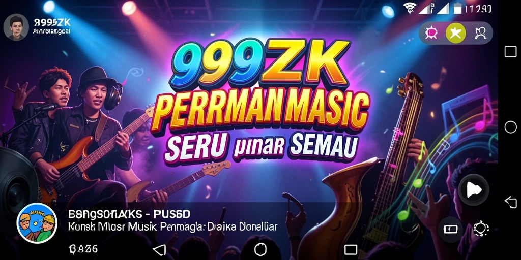 Tampilan gameplay 999ZK dengan berbagai notasi musik.