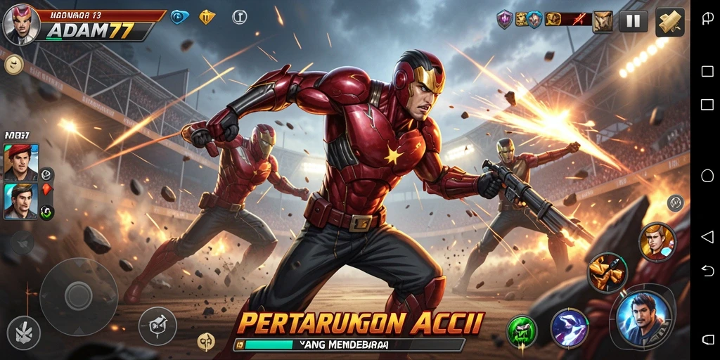 Tampilan gameplay ADAM77 yang menegangkan dan seru.