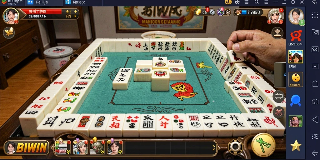 Tampilan menarik dari gameplay BIWIN di dunia Mahjong.