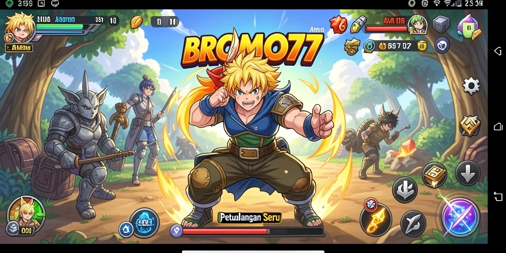 Tampilan gameplay BROMO77 dengan karakter anime yang menawan.