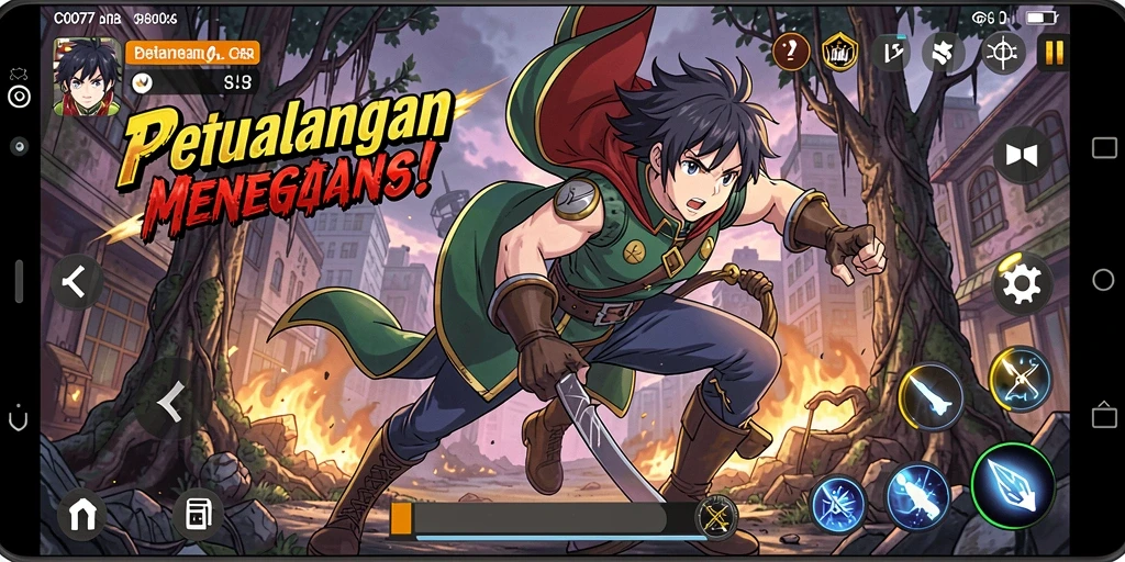 Tangkapan layar C0077 menampilkan aksi seru dalam dunia Anime.