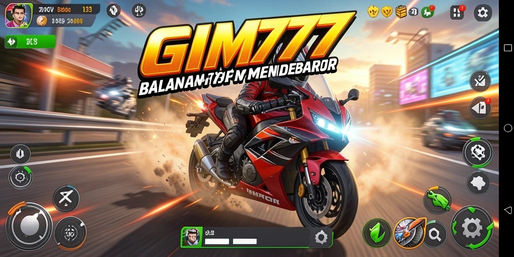 Screenshot GIM777 menunjukkan aksi balapan motor yang mendebarkan dan grafik yang menakjubkan.