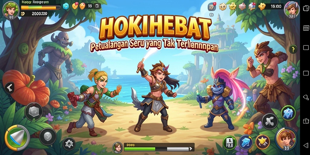 Screenshot gameplay HOKIHEBAT menampilkan petualangan mendebarkan dengan grafis menawan.