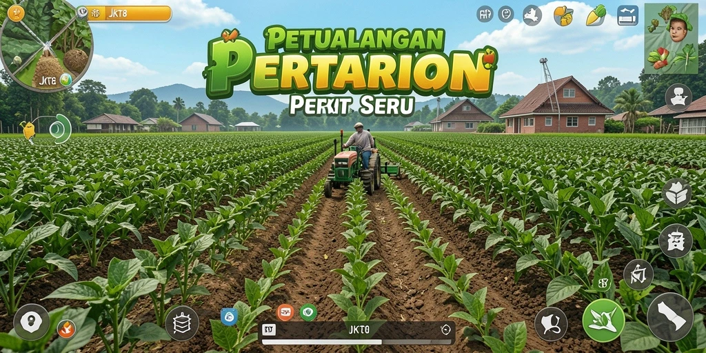 Tangki panen penuh dengan hasil pertanian yang berwarna-warni.