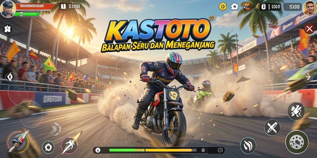 Tampilan menegangkan saat balapan di KASTOTO, penuh aksi dan kecepatan.