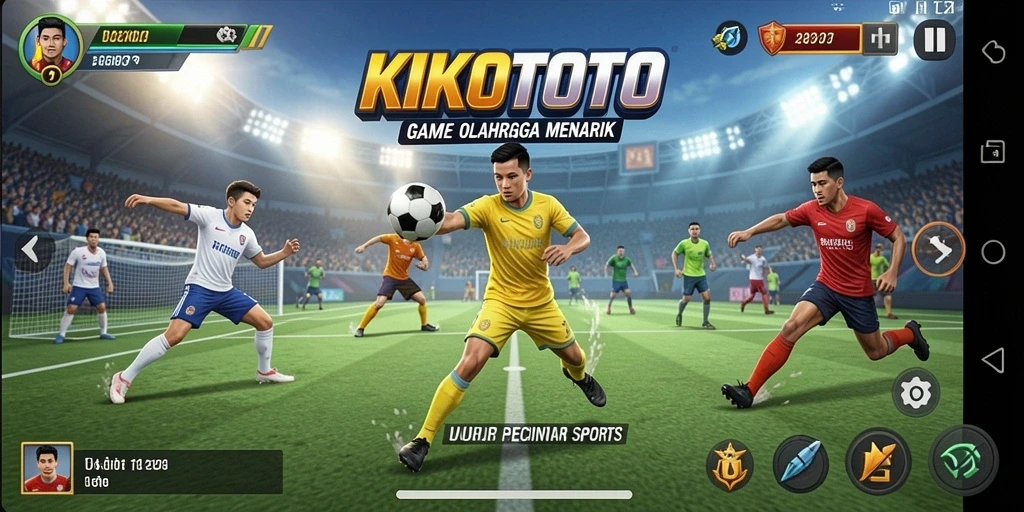 Screenshot KIKOTOTO menampilkan aksi seru dalam permainan olahraga.