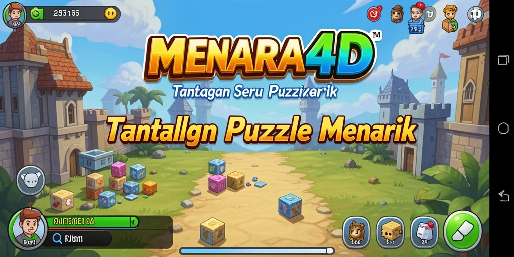 Screenshot gameplay MENARA4D menampilkan tantangan puzzle yang menarik.