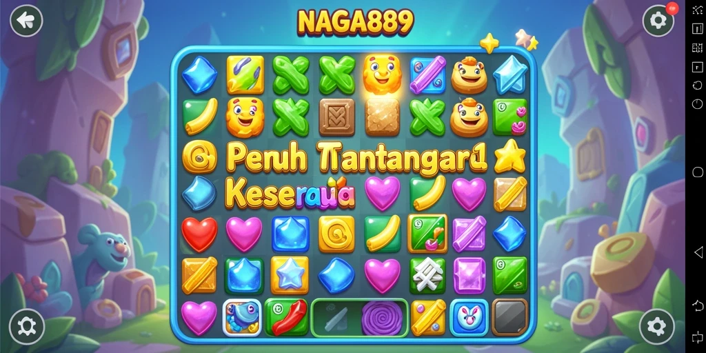 Screenshot menunjukkan gameplay menarik NAGA889 dengan kombinasi warna-warni.