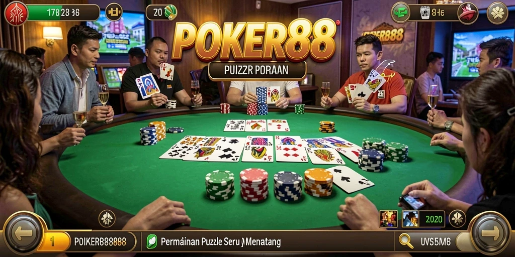 Tampilan gameplay seru POKER88 yang menantang.