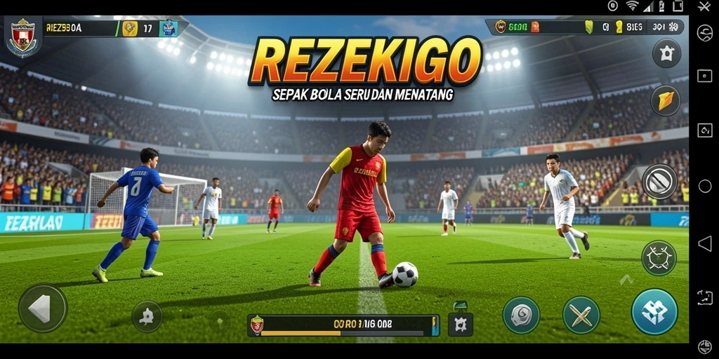 Tampilan gameplay seru dalam REZEKIGO, penuh aksi di lapangan.