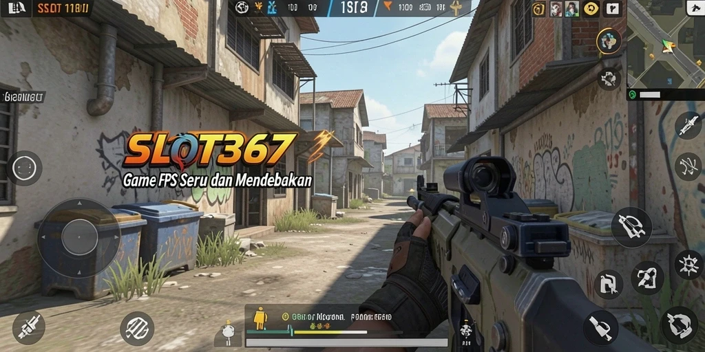 Tampilan gameplay SLOT367 yang mendebarkan dalam medan perang FPS.
