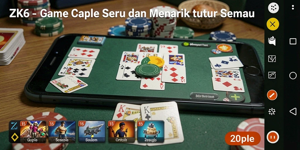 Tampilan gameplay ZK6 yang seru dan menarik saat bermain Gaple.
